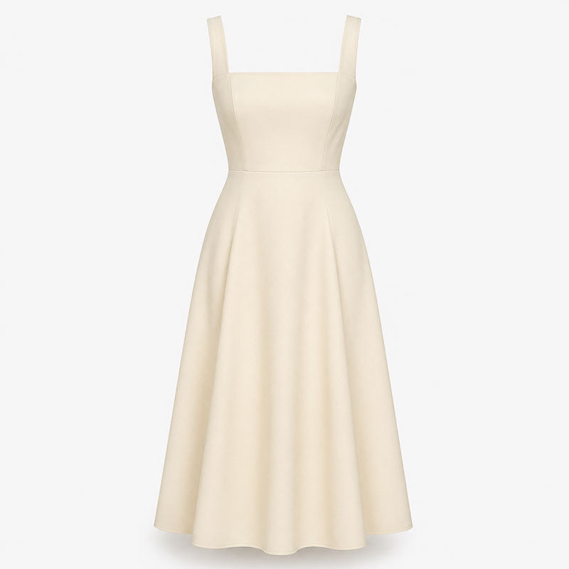 Abito midi con scollo quadrato Élodie