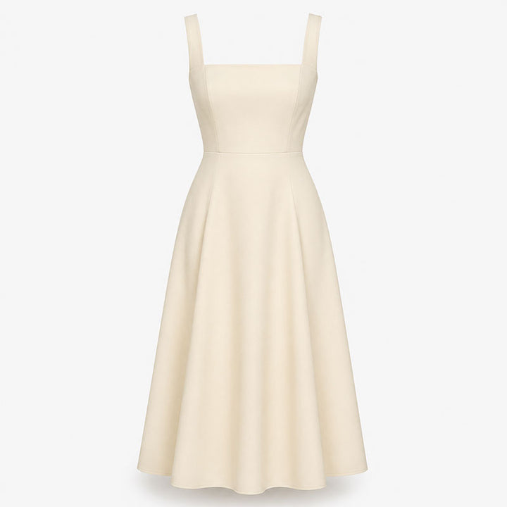Abito midi con scollo quadrato Élodie
