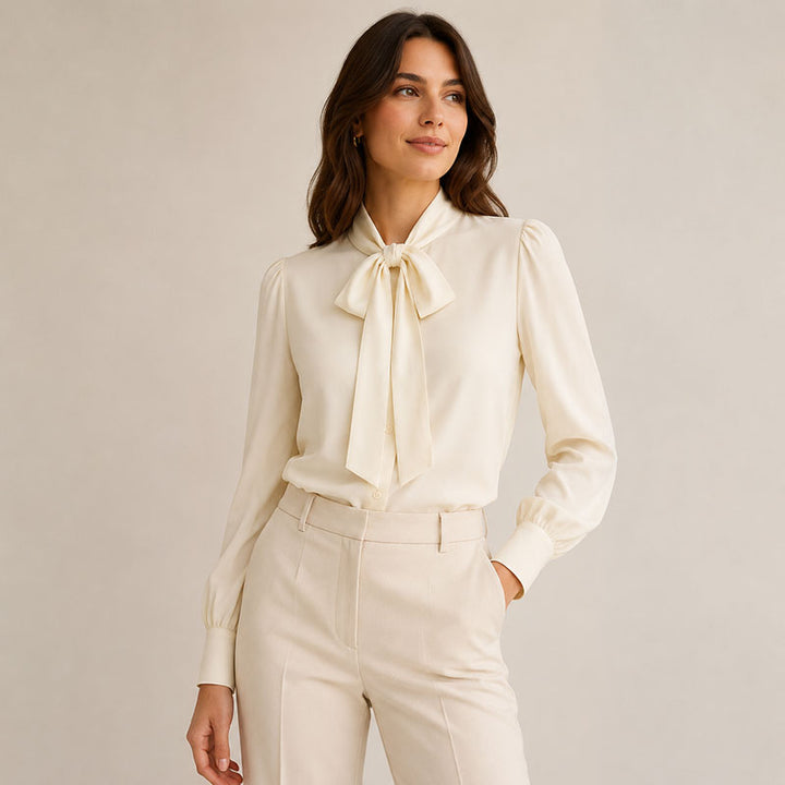Camicia con collo annodato Manon