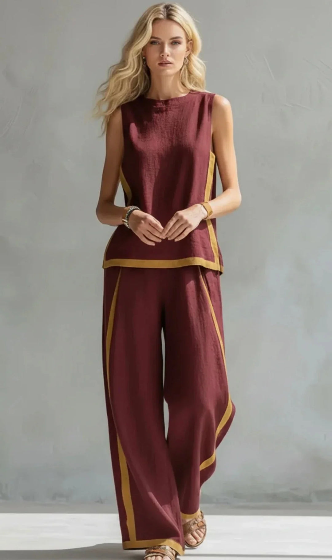 Completo Pantalone Largo Bicolore