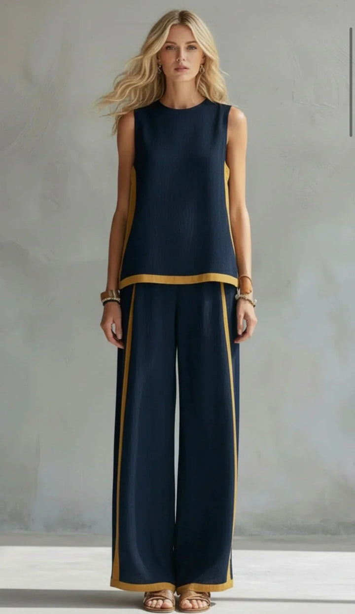Completo Pantalone Largo Bicolore