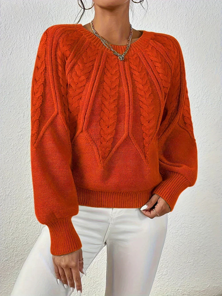 Maglione Lavorato con Maniche a Palloncino