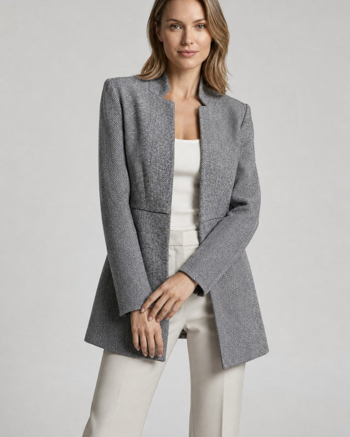 Blazer Strutturato a Collo Alto
