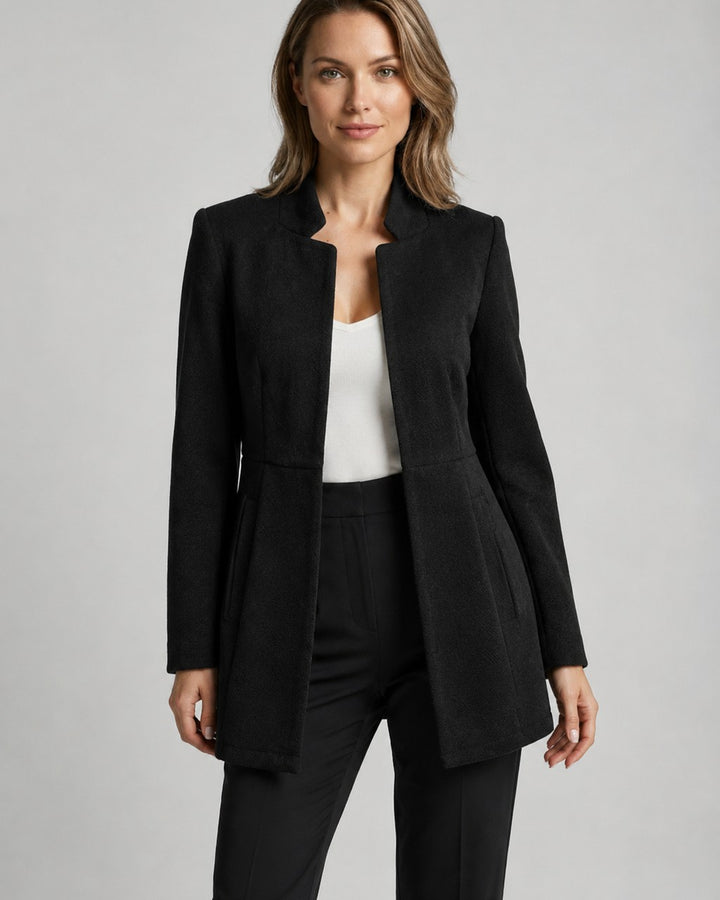 Blazer Strutturato a Collo Alto