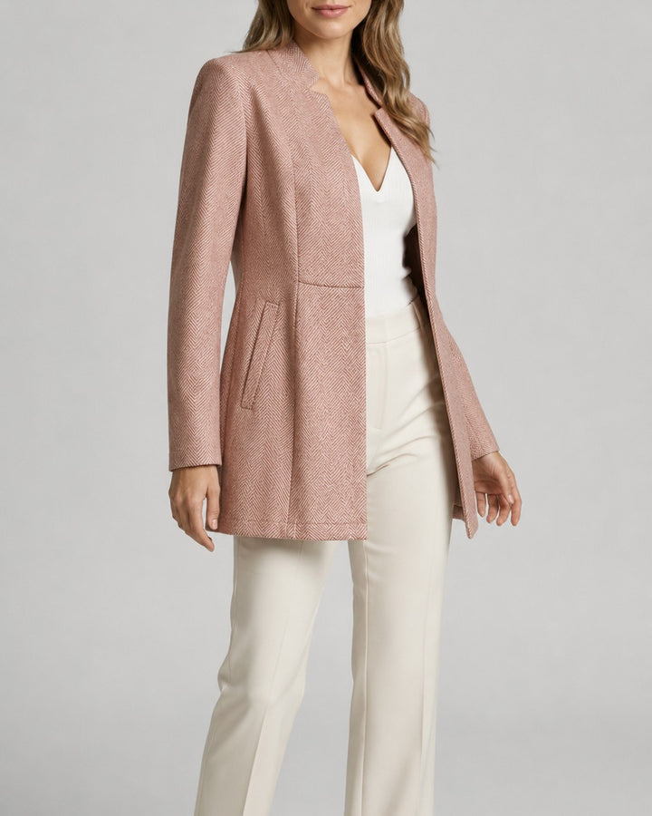 Blazer Strutturato a Collo Alto