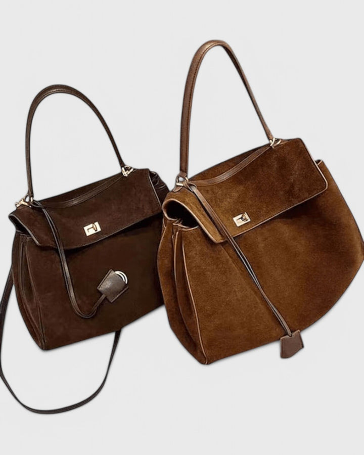 Borsa a Spalla con Chiusura Dorata