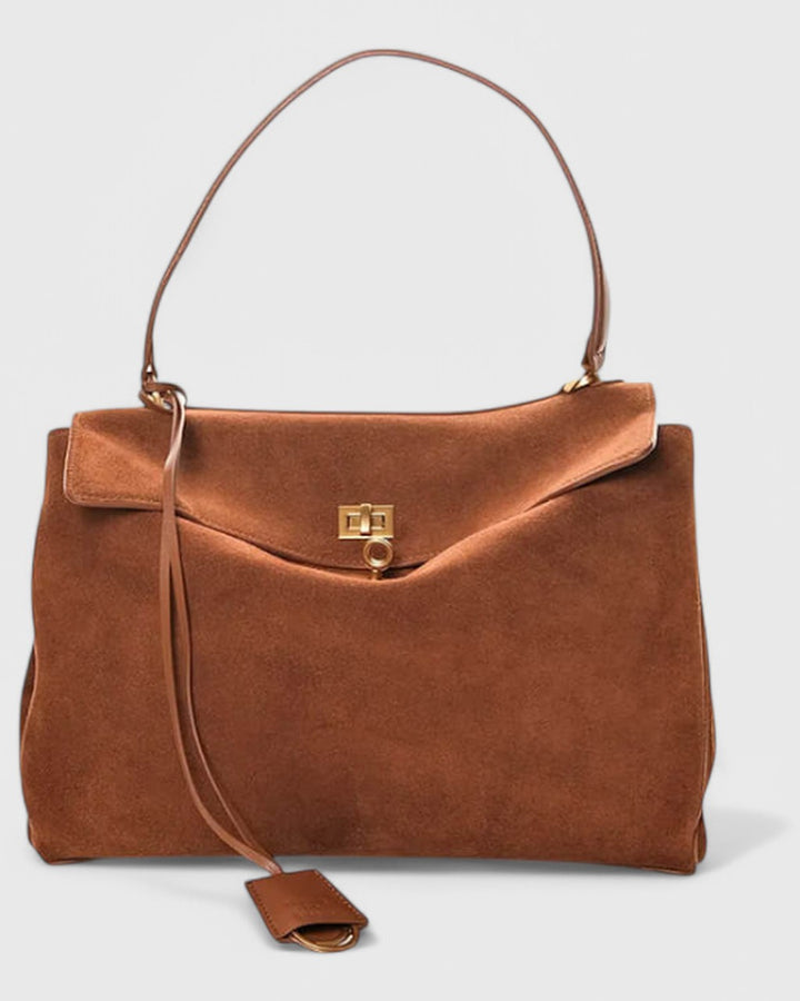Borsa a Spalla con Chiusura Dorata