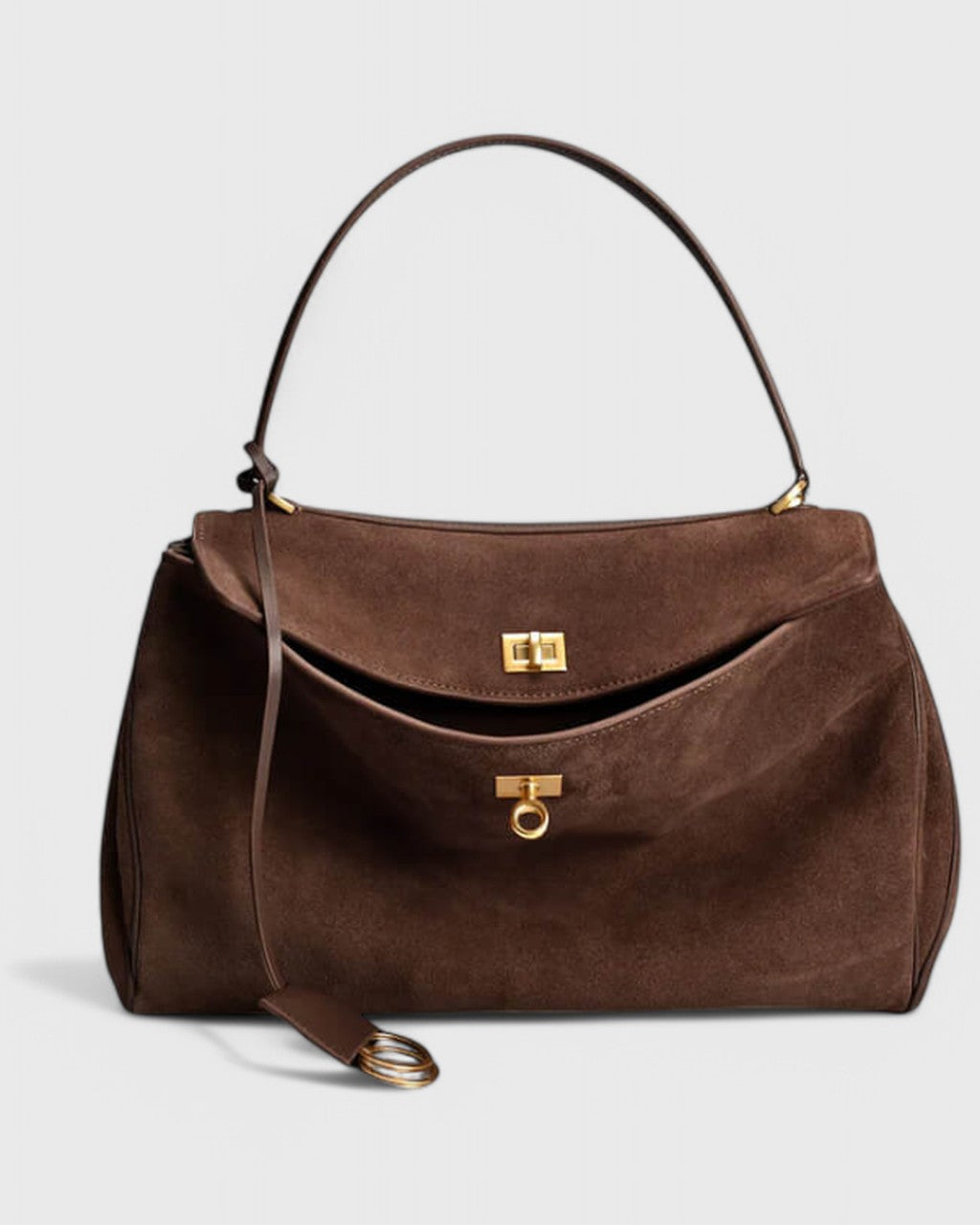 Borsa a Spalla con Chiusura Dorata