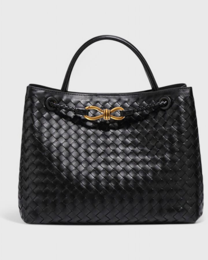 Borsa Intrecciata con Dettaglio Dorato