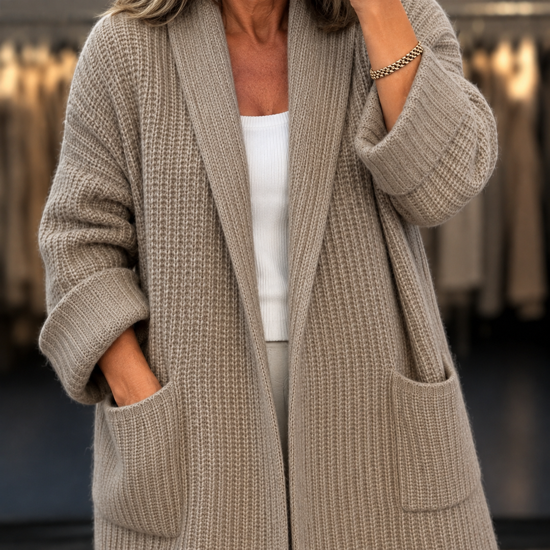 Cappotto Aperto con Collo a Scialle