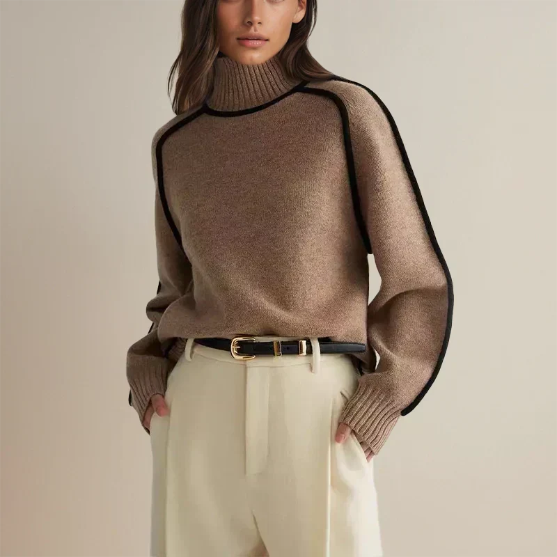 Maglione a Dolcevita con Profili
