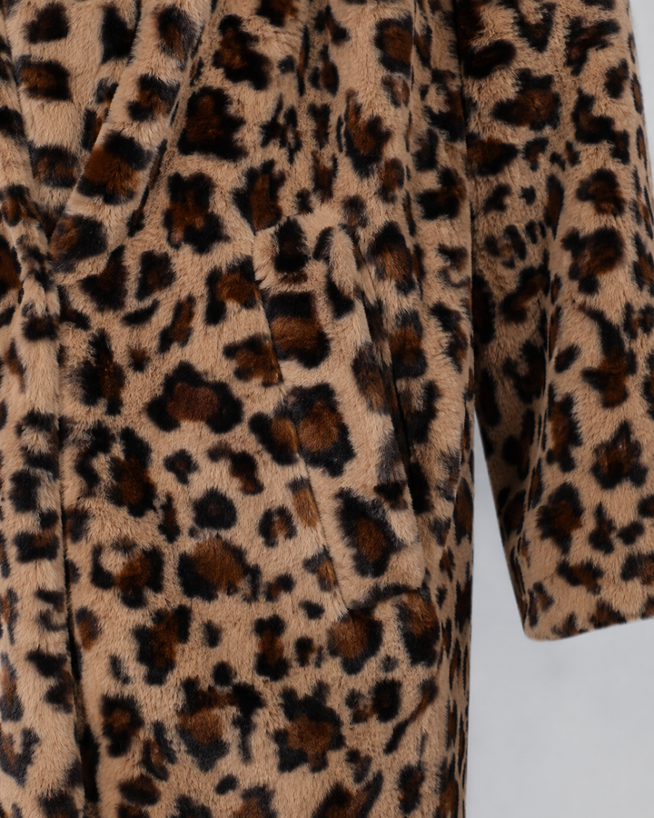 Cappotto Animalier con Collo a Scialle