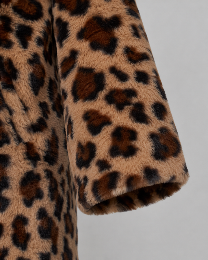 Cappotto Animalier con Collo a Scialle