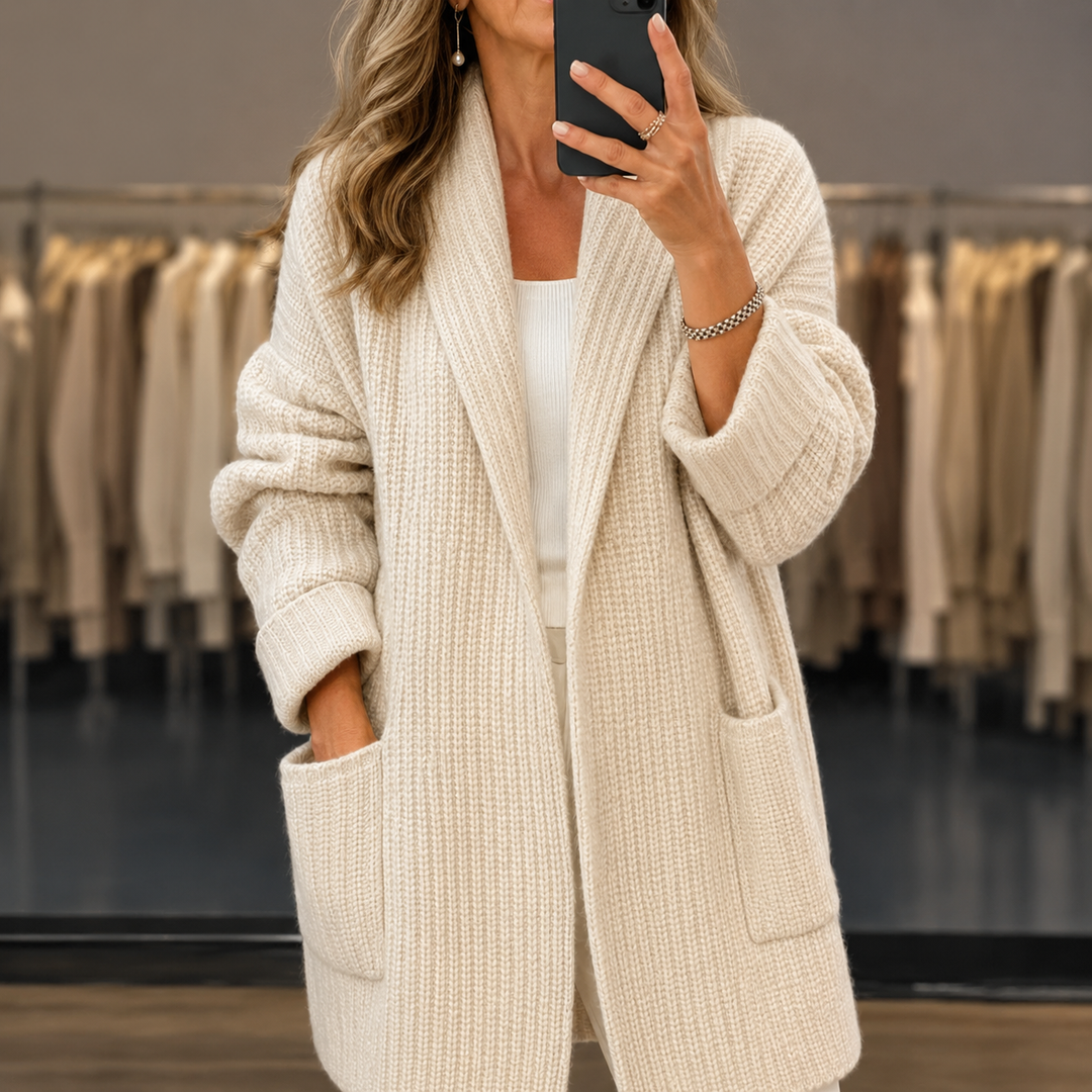 Cappotto Aperto con Collo a Scialle