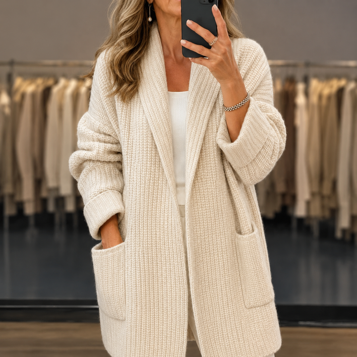Cappotto Aperto con Collo a Scialle