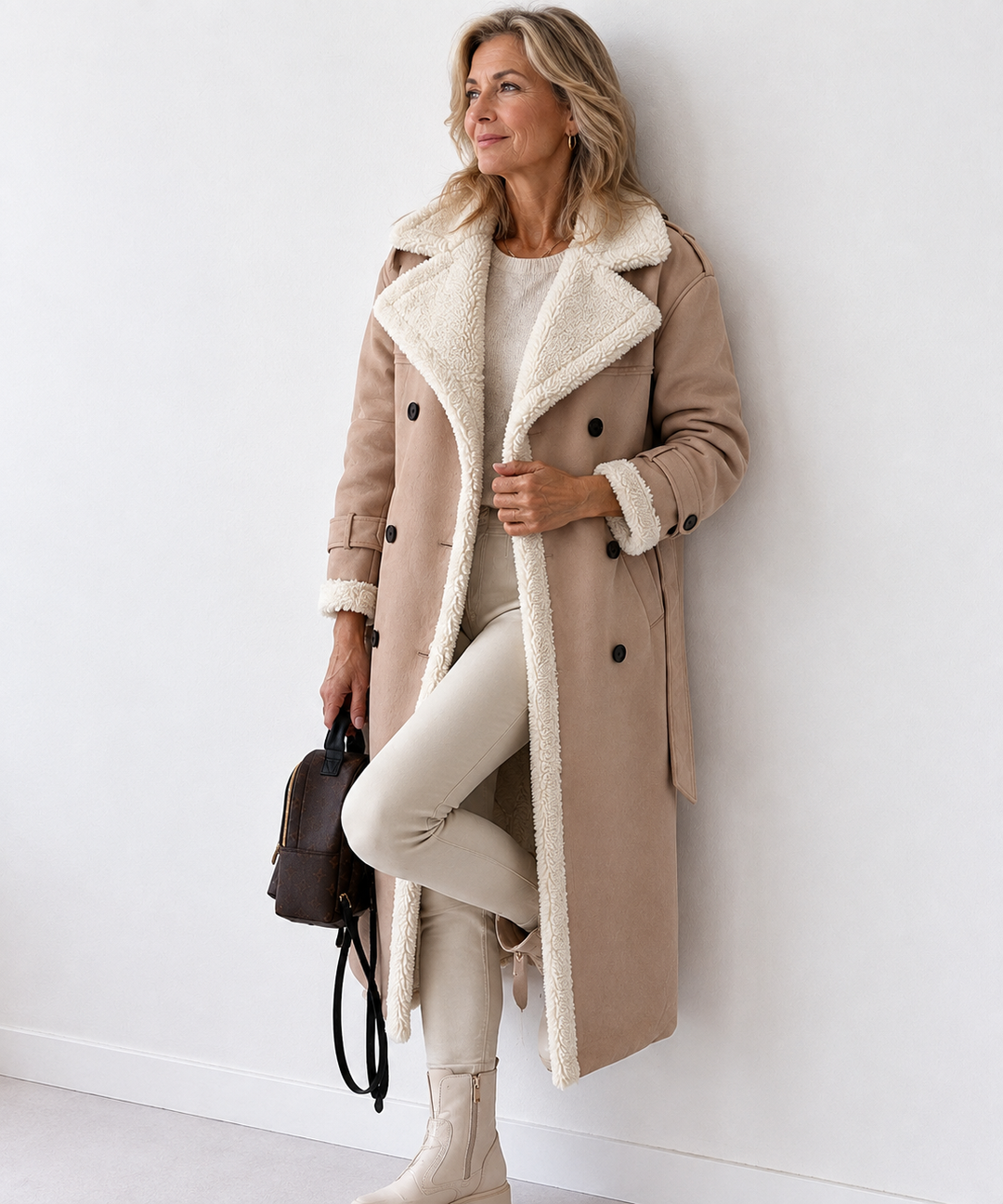 Cappotto con Revers a Contrasto