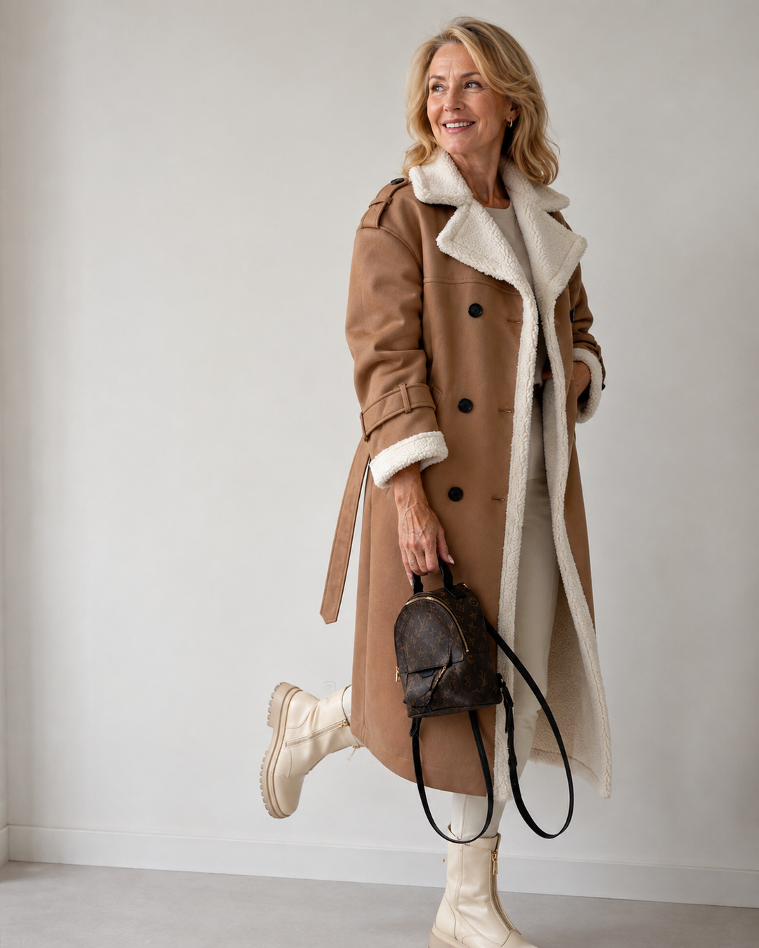 Cappotto con Revers a Contrasto
