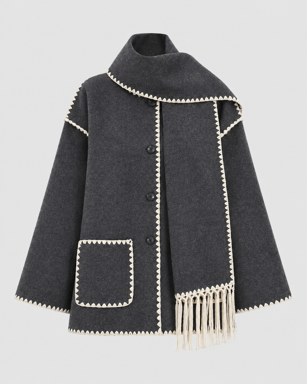 Cappotto con Sciarpa Integrata