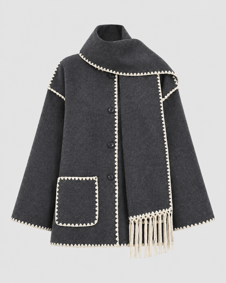 Cappotto con Sciarpa Integrata