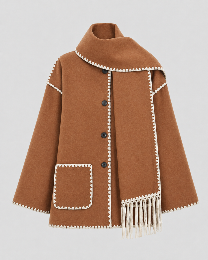 Cappotto con Sciarpa Integrata