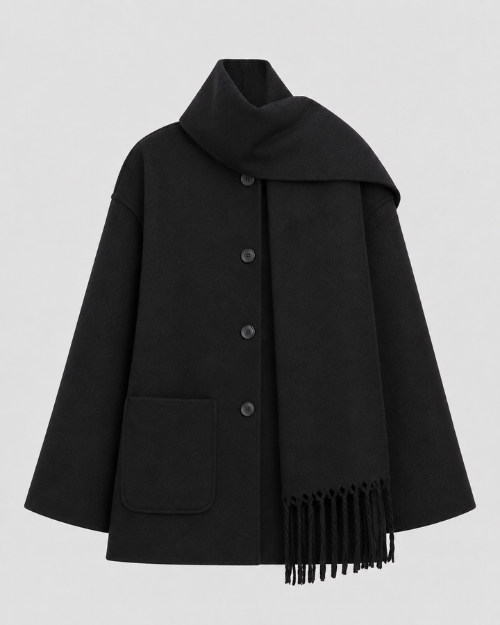 Cappotto con Sciarpa Integrata