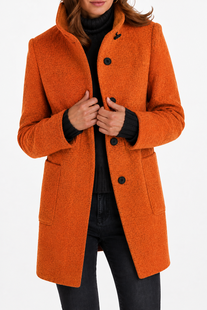 Cappotto Dritto con Collo Alto