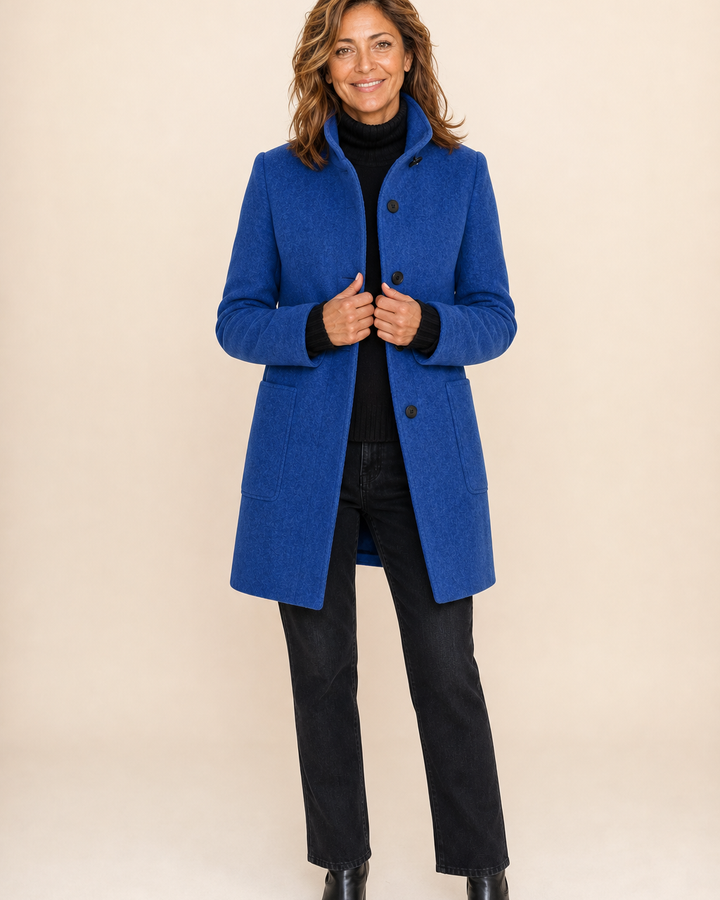 Cappotto Dritto con Collo Alto