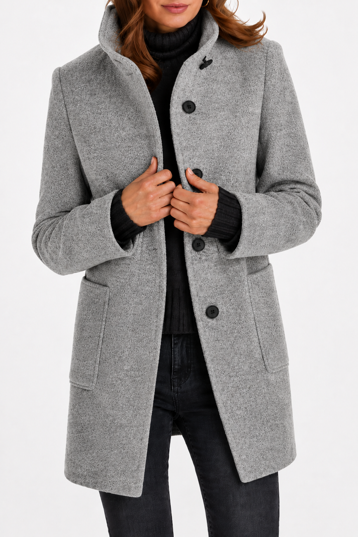Cappotto Dritto con Collo Alto