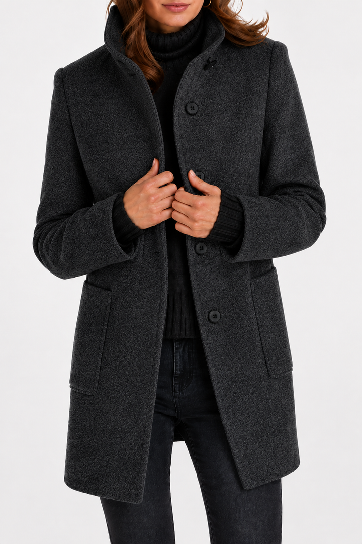 Cappotto Dritto con Collo Alto