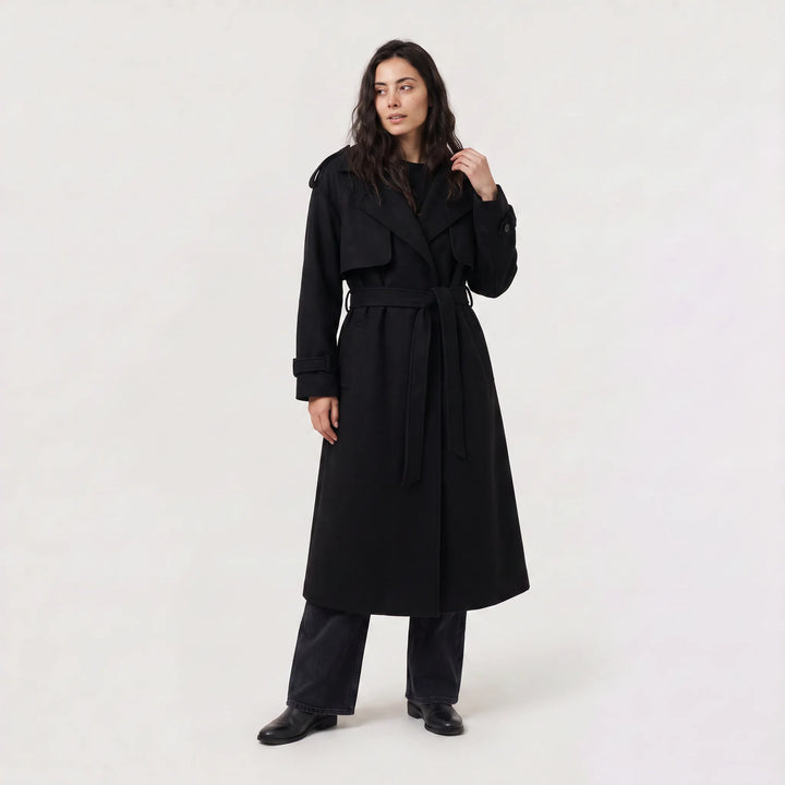 Cappotto Fluido con Ampi Revers