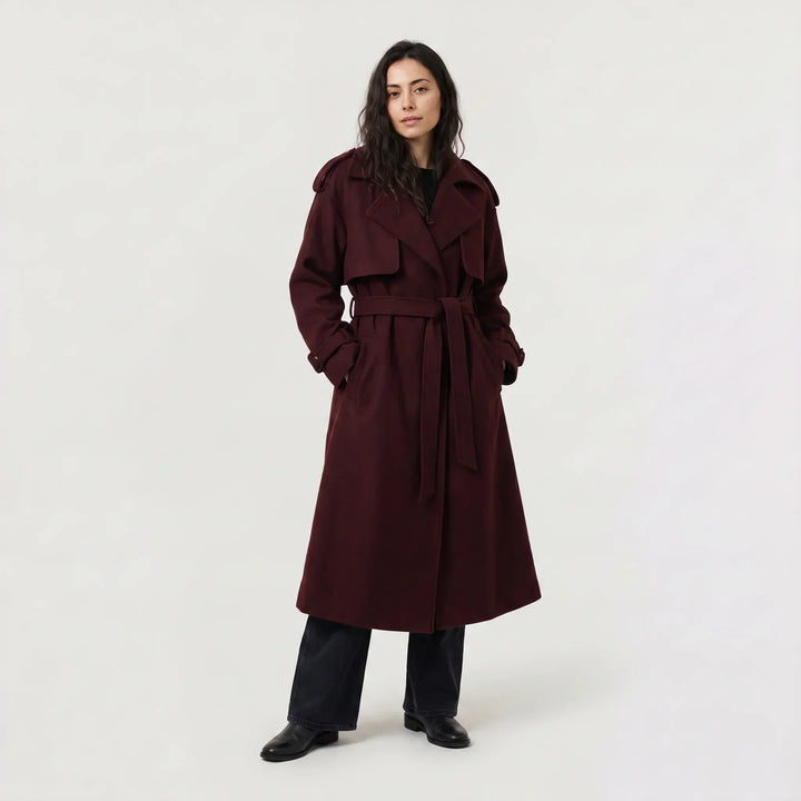 Cappotto Fluido con Ampi Revers