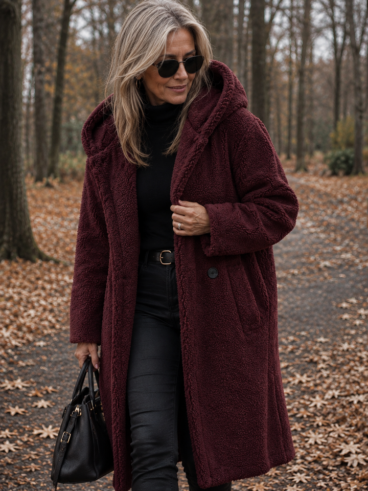 Cappotto Lungo Morbido con Cappuccio
