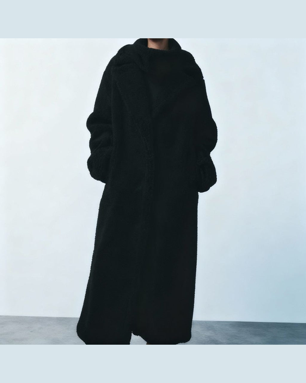 Cappotto Lungo Soffice con Revers