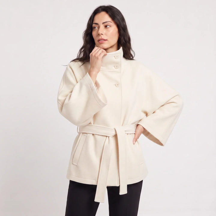 Cappotto Stile Mantella con Cintura