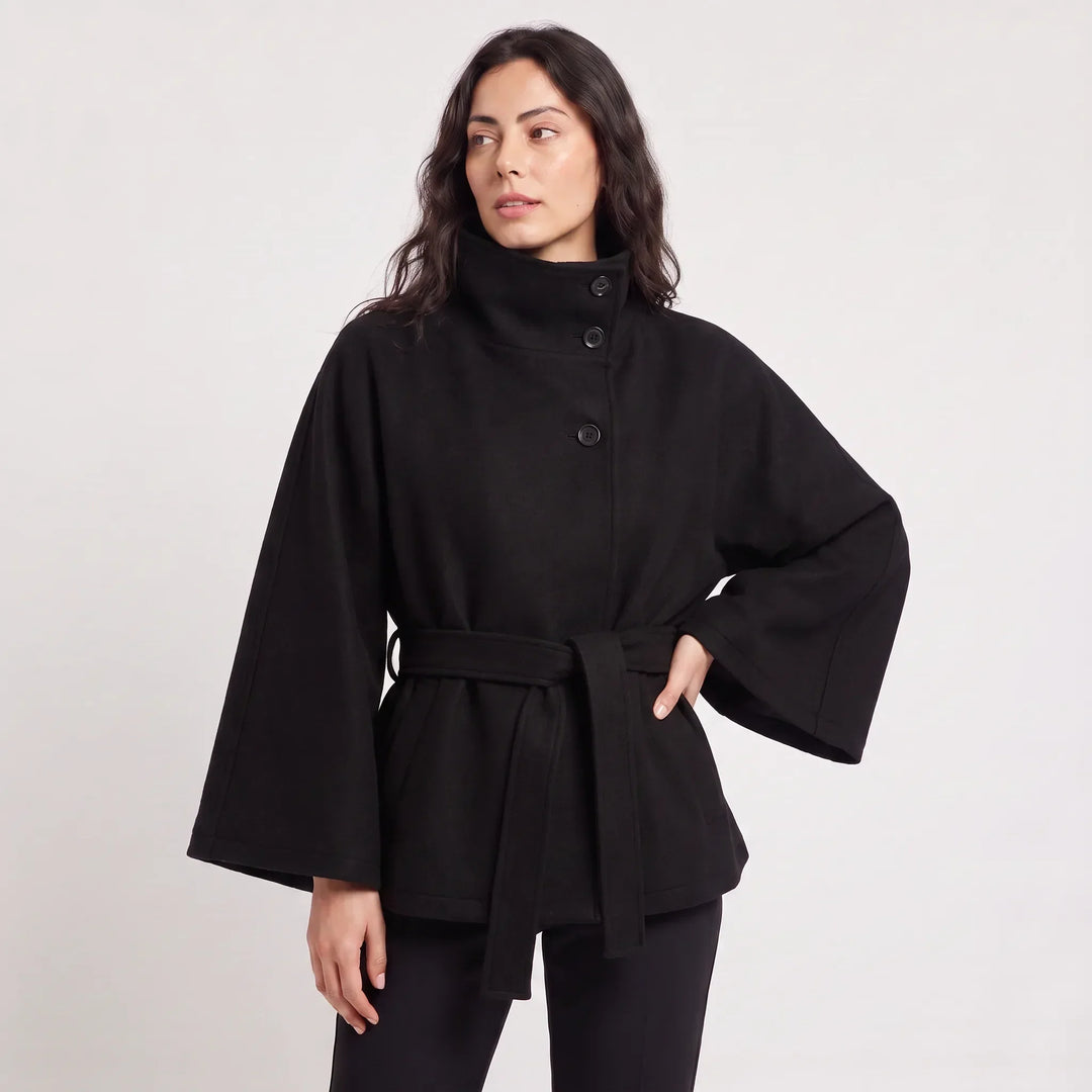 Cappotto Stile Mantella con Cintura