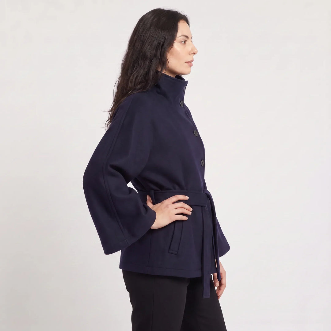 Cappotto Stile Mantella con Cintura
