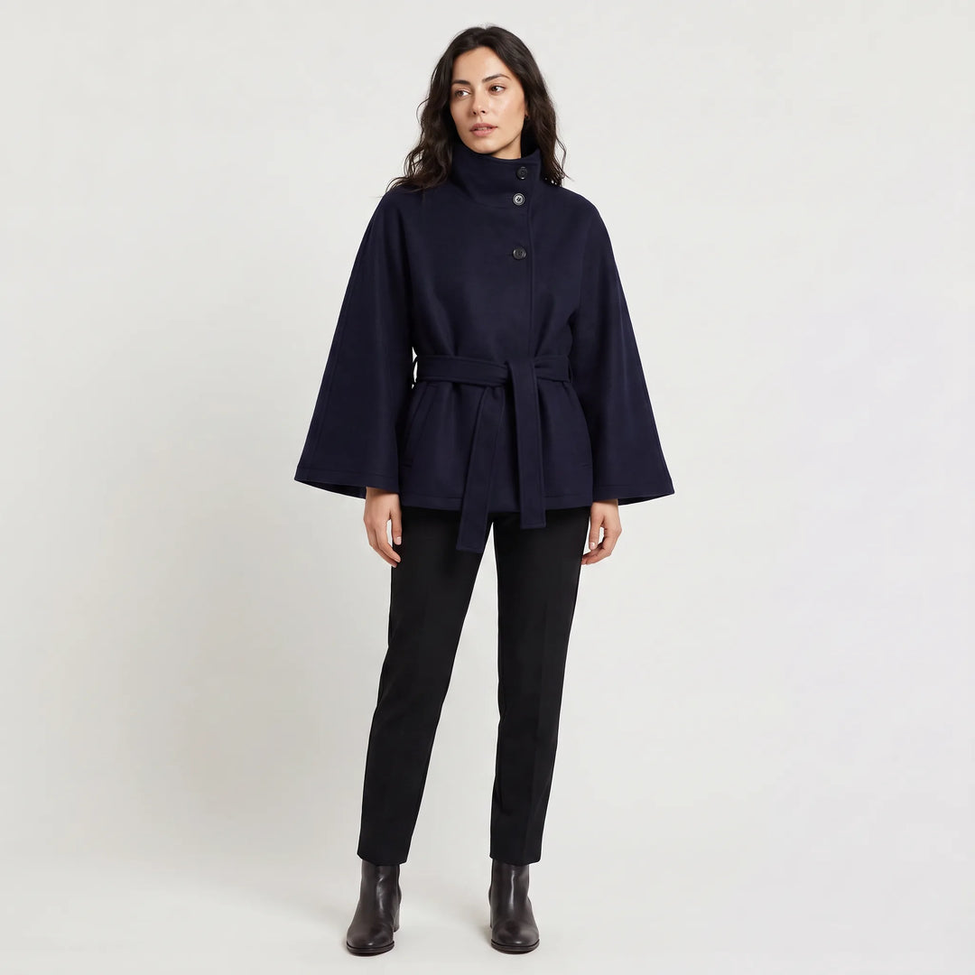 Cappotto Stile Mantella con Cintura