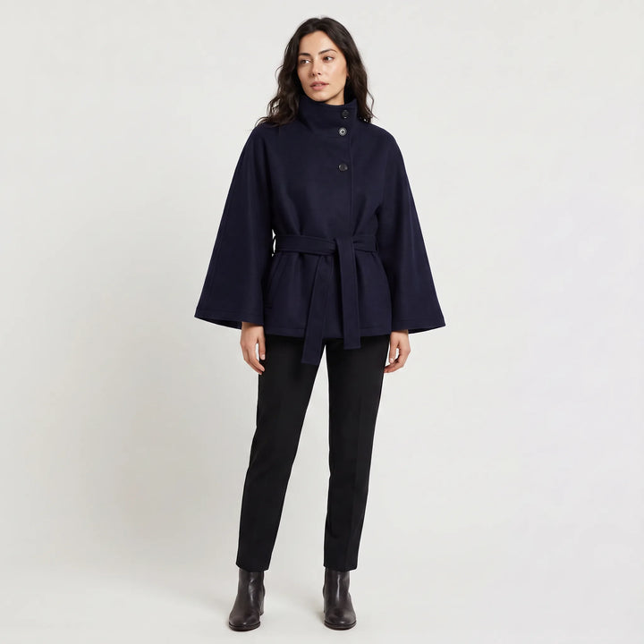 Cappotto Stile Mantella con Cintura