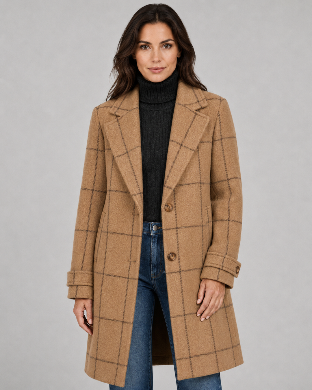 Cappotto Strutturato a Quadri