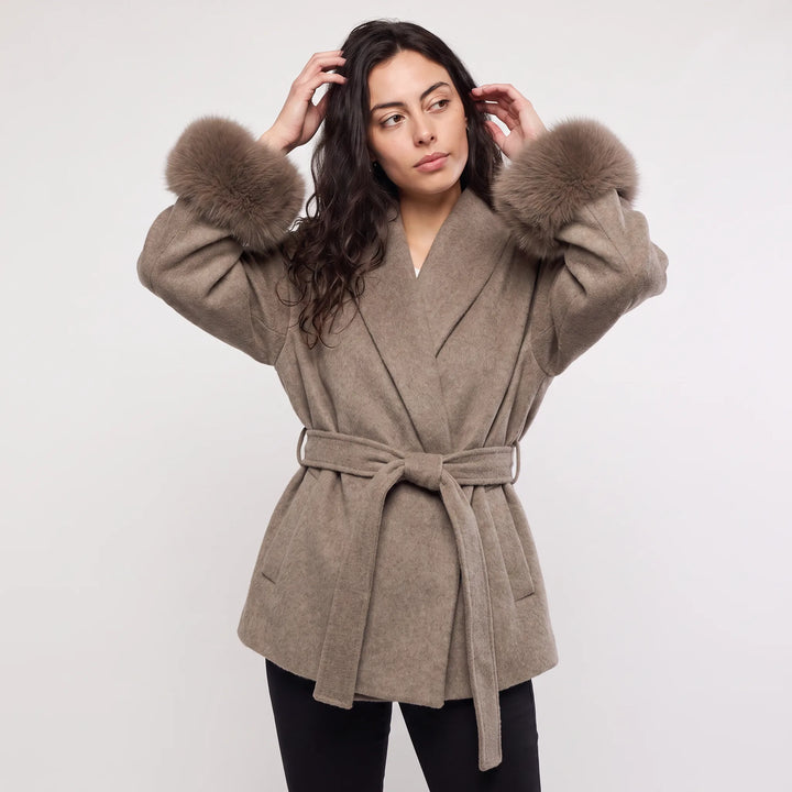 Cappotto Vestaglia con Polsini Voluminosi