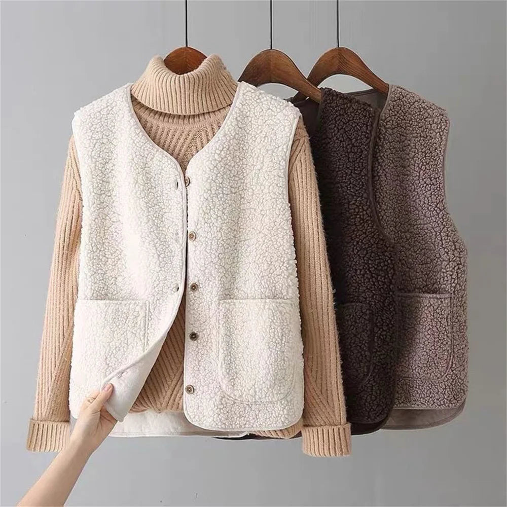 Cardigan Smanicato con Tasche