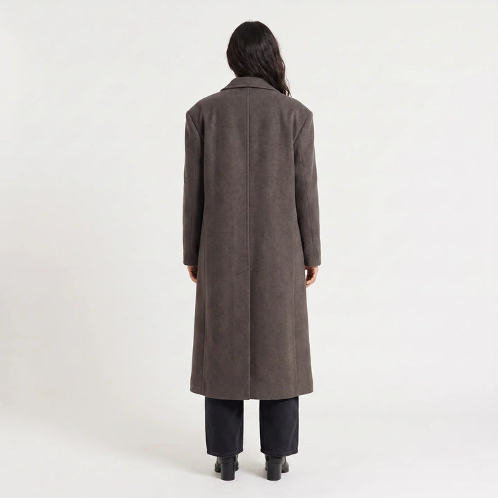 Cappotto Lungo Strutturato Grigio