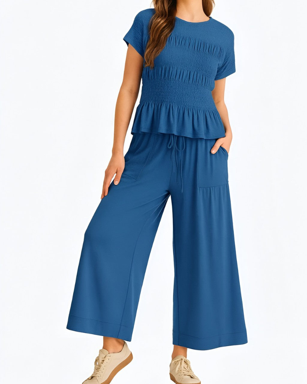 Completo con Top Arricciato e Pantalone