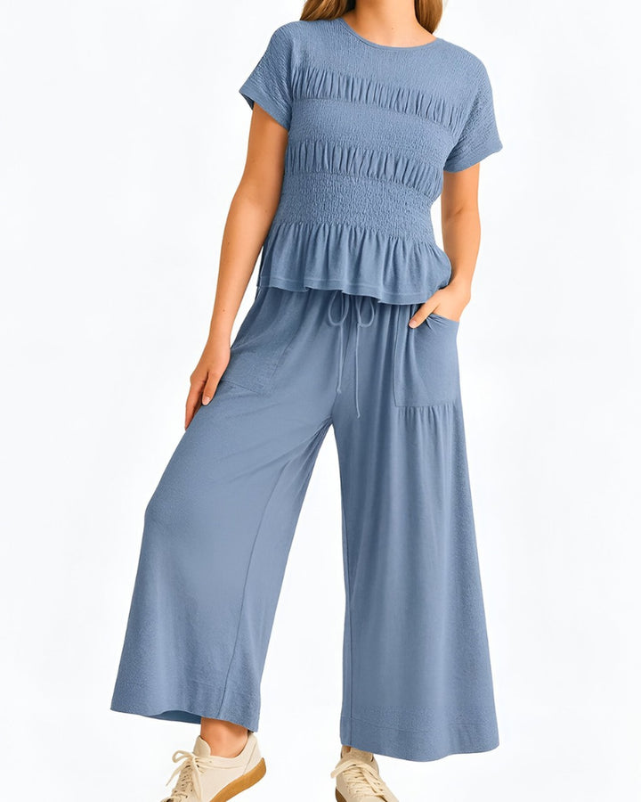 Completo con Top Arricciato e Pantalone