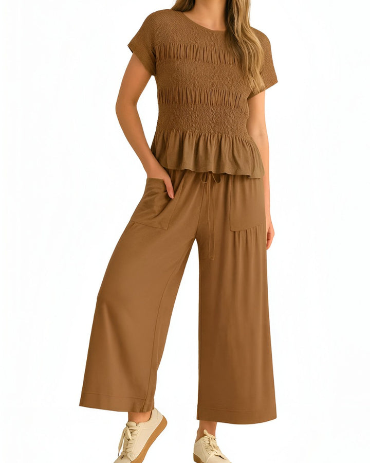 Completo con Top Arricciato e Pantalone