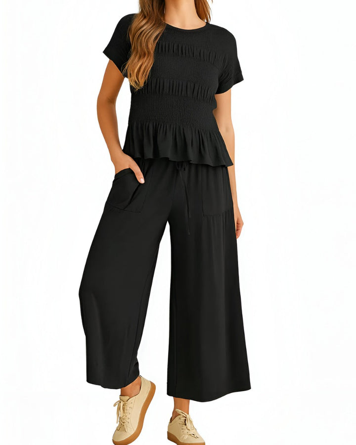 Completo con Top Arricciato e Pantalone