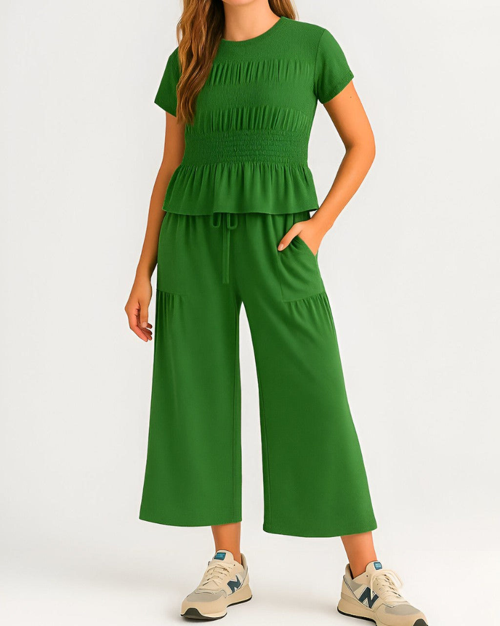 Completo con Top Arricciato e Pantalone
