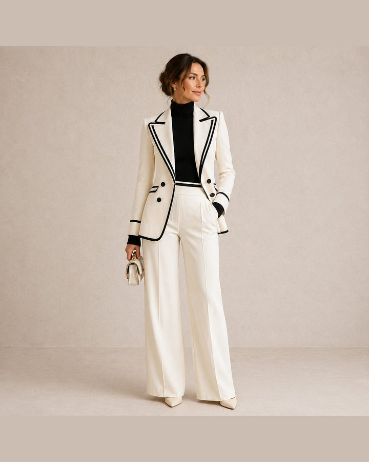 Completo Elegante con Profili a Contrasto
