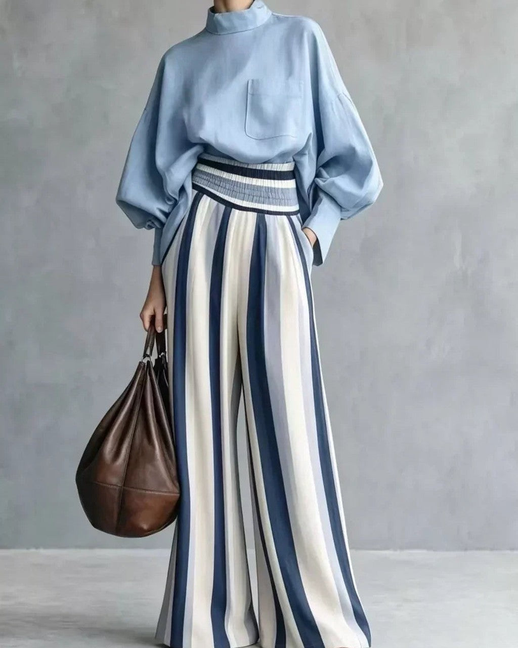 Completo Fluido con Pantalone a Righe