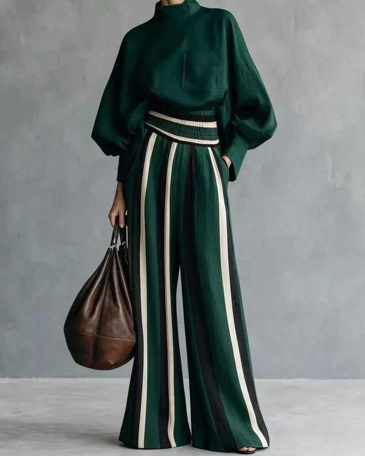 Completo Fluido con Pantalone a Righe